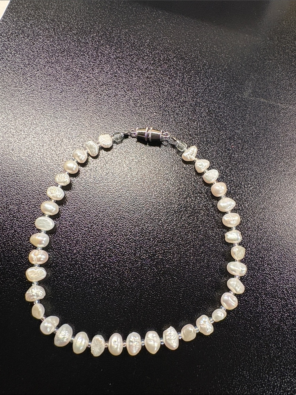 Cultured Freshwater Pearl Anklet  - White Pearls